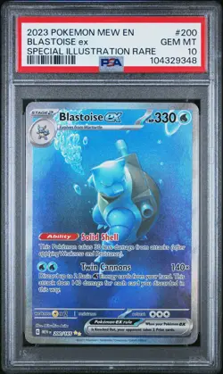 2023 POKEMON MEW EN-151 SPECIAL ILLUSTRATION RARE #200 BLASTOISE EX PSA 10 - Image 1