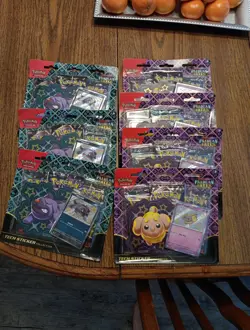 LOT OF 7 Pokemon Paldean Fates Tech Sticker Collection 3 Pack blister NEW SEALED - Image 1