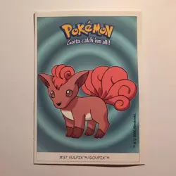 Pokemon - Vulpix - Dunkin Boomer Sticker - #37/150 - 2000 - Image 1