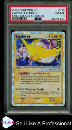 ZAPDOS EX-HOLO FIRE RED & LEAF GREEN POKEMON EX FIRE RED & LEAF 2004 116 PSA 8 - Image 1