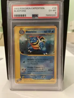 2002 Pokemon Expedition Blastoise #36 PSA 6 EX-MT - WOTC Vintage Rare - Image 1