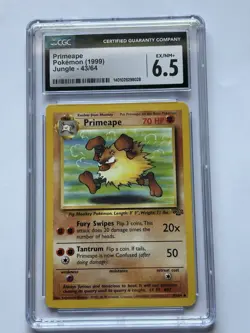Primeape Pokemon Card (1999) Jungle Set CGC Graded 6.5 EX/NM - Image 1