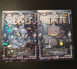 SHUPPET BANETTE X2 Cards Prisma Trick Or Treat Halloween Cracked Ice Holo - Image 1