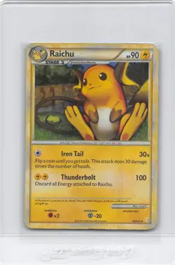 Raichu 10/123 - COSMO HOLO RARE - Heart Gold & Soul Silver - POKEMON CARD HP/DMG - Image 1