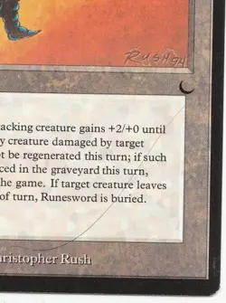 Runesword The Dark Hair Mtg MISPRINT. Line that looks like a hair in text box. - Image 2