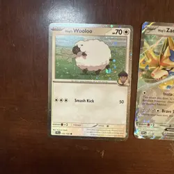 Hop's Zacian ex 193 Black Star Promo w/ Hop's Wooloo & Dubwool Pokemon - Image 2