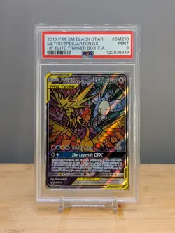 2019 Pokemon Black Star Promo Moltres Zapdos Articuno GX #SM210 PSA 9 - Image 1