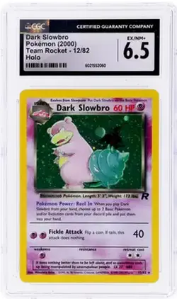 2000 Pokemon Team Rocket 12/82 Dark Slowbro Holo CGC 6.5 Rare - Image 1
