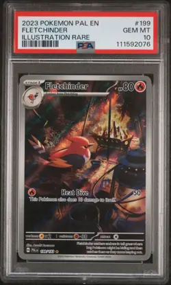 PSA 10 Fletchinder 199/193 Paldea Evolved Illustration Rare Pokemon English - Image 1