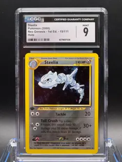 CGC 9 MINT ✨ - Steelix 15/111 Neo Genesis 1st Edition Holo - 2000 Pokemon - Image 1