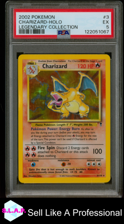 CHARIZARD-HOLO LEGENDARY COLLECTION POKEMON LEGENDARY COLLECTION 2002 3 PSA 5 - Image 1
