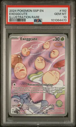 2024 POKEMON SSP EN-SURGING SPARKS ILLUSTRATION RARE #192 EXEGGCUTE PSA 10 - Image 1