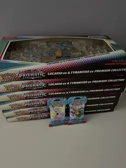 Pokemon Lucario Ex Tyranitar Ex Premium Collection Prismatic Evolution Lot Of 6 - Image 1