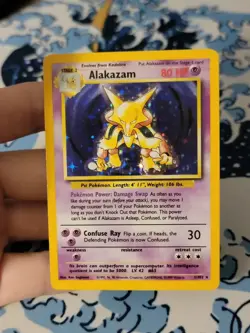 Pokemon TCG Alakazam 1/102 Base Set Unlimited Holo Rare Vintage WOTC LP - Image 1