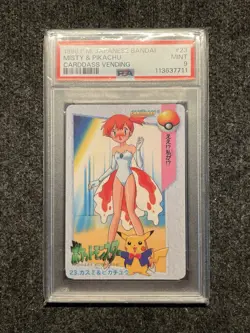 Pokemon PSA 9 Misty & Pikachu #23 Cardass Vending 1998 Japanese - Image 3