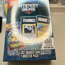 Pokemon Mystery Gems 1 CGC Graded Card & 1 Booster Pack 2025! New Sealed Box! - Image 1