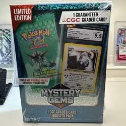 Pokemon Mystery Gems 1 CGC Graded Card & 1 Booster Pack 2025! New Sealed Box! - Image 2
