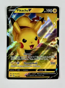 Pikachu V 43/185 Ultra Rare Vivid Voltage Pokemon Card * Near Mint - Image 1