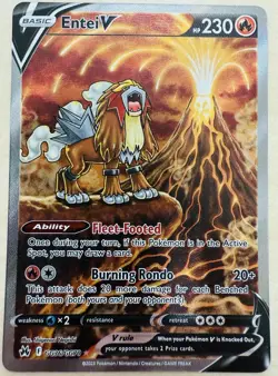 Entei V GG36/GG70 - Crown Zenith: Galarian Gallery Holo - Pokemon TCG Card [NM] - Image 1