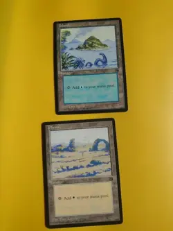 Arena Promo basic lands x2 TOny Roberts MTG Card.Plains & Island 1996 - Image 1