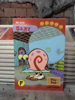 Upper Deck 2003 SpongeBob Squarepants TCG Foil 1st Ed Card AA-030 Gary Play Pen - Image 1