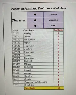 Pokemon Prismatic Evolutions (19) Card Pokeball Parallel lot; Rare, uncommon + - Image 5