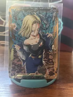 Android 18 Dragon Ball Z Art Card Glitter Holo NM Collectible Anime Waifu CCG - Image 1