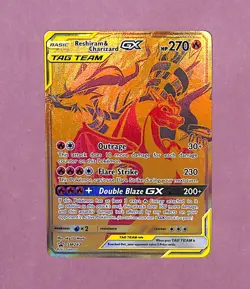 Reshiram & Charizard GX SM247 Pokemon 2021 TCG Black Star Promo Holo Card NM - Image 1