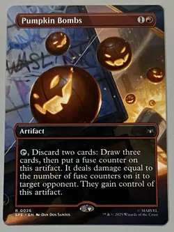 MTG Marvel’s Spider-Man Eternal Pumpkin Bombs Artifact RARE REGULAR #0026 - Image 1