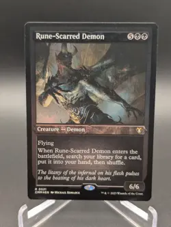 Rune-Scarred Demon (Foil Etched) Commander Masters Foil - Image 1