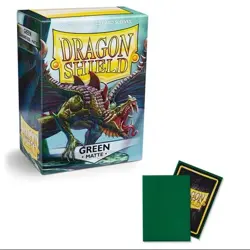 Dragon Shield Sleeves: Standard Matte Green (100 ct.) - Sealed New - Image 1