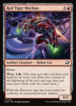 Red Tiger Mechan - Foil - Edge of Eternities #0154 MTG Magic The Gathering - Image 1