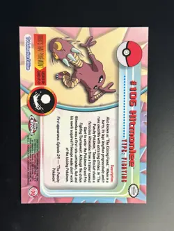2000 Topps Chrome Pokemon TV Animation Edition Series 2 Foil #106 Hitmonlee - Image 2