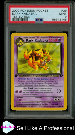 DARK KADABRA POKEMON 1ST. EDITION TEAM ROCKET 39/82 2000 ENGLISCH PSA 9 - Image 1