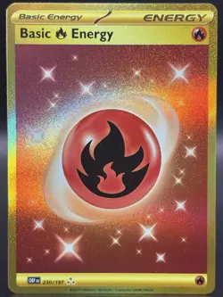 Basic Fire Energy - 230/197 - Pokemon TCG Obsidian Flames - NM Gold Secret Rare - Image 1
