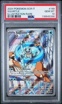 Pokemon PSA 10 Squirtle #148 Corona Astrale Illustration Rare 2024 Italiano - Image 2