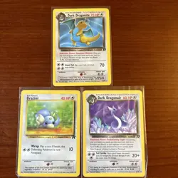 Pokemon TCG 1999 Team Rocket Evolution Line Dark Dratini Dragonair Dragonite - Image 1