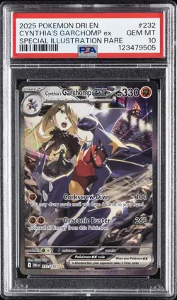 2025 POKEMON DRI EN-DESTINED RIVALS #232 CYNTHIA'S GARCHOMP EX PSA 10 - Image 1