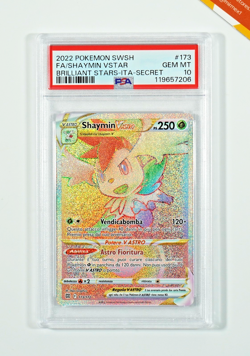 Pokemon PSA 10 Shaymin Vstar #173 Full Art Astri Lucenti 2022 Italiano - Image 1