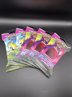 Pokemon Sword & Shield Fusion Strike Sleeved Booster Packs X5 Factory Sealed - Image 1