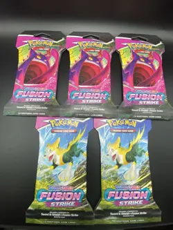 Pokemon Sword & Shield Fusion Strike Sleeved Booster Packs X5 Factory Sealed - Image 3