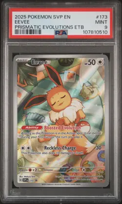 2025 POKEMON SVP EN-SV BLACK STAR PROMO #173 EEVEE PSA 9 - Image 1