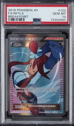 2016 POKEMON XY BREAKPOINT #122 FULL ART/SKYLA PSA 10 - Image 1