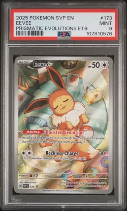 2025 POKEMON SVP EN-SV BLACK STAR PROMO #173 EEVEE PSA 9 - Image 1