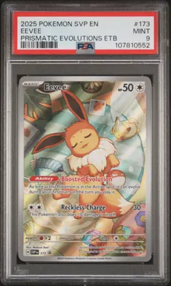 2025 POKEMON SVP EN-SV BLACK STAR PROMO #173 EEVEE PSA 9 - Image 1