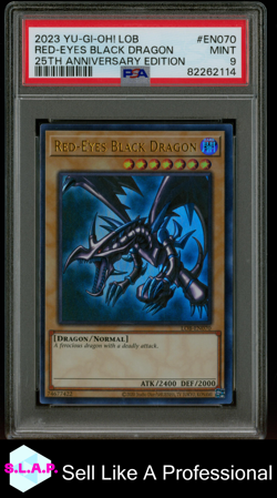 RED-EYES BLCK DRAGON YU-GI-OH! LOB EYES WHITE DRGN 25TH ANN ED 70 2023 ENG PSA 9 - Image 1