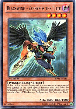 Blackwing - Zephyros The Elite BP01-EN215 Yu-Gi-Oh! Light Play 1st Edition - Image 1