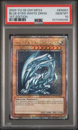 2024 YU-GI-OH! MP24-25TH ANV TIN: DUELING MIRRORS BLUE-EYES WHITE DRAGON PSA 10 - Image 1