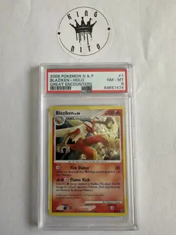2008 Pokemon Diamond & Pearl Great Encounters Blaziken Holo Card #1/106 PSA 8 - Image 1