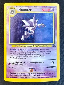 Haunter 6/62 1999 Fossil Unlimited Pokemon Card Vintage WOTC Holo Rare - Lp/Mp - Image 1